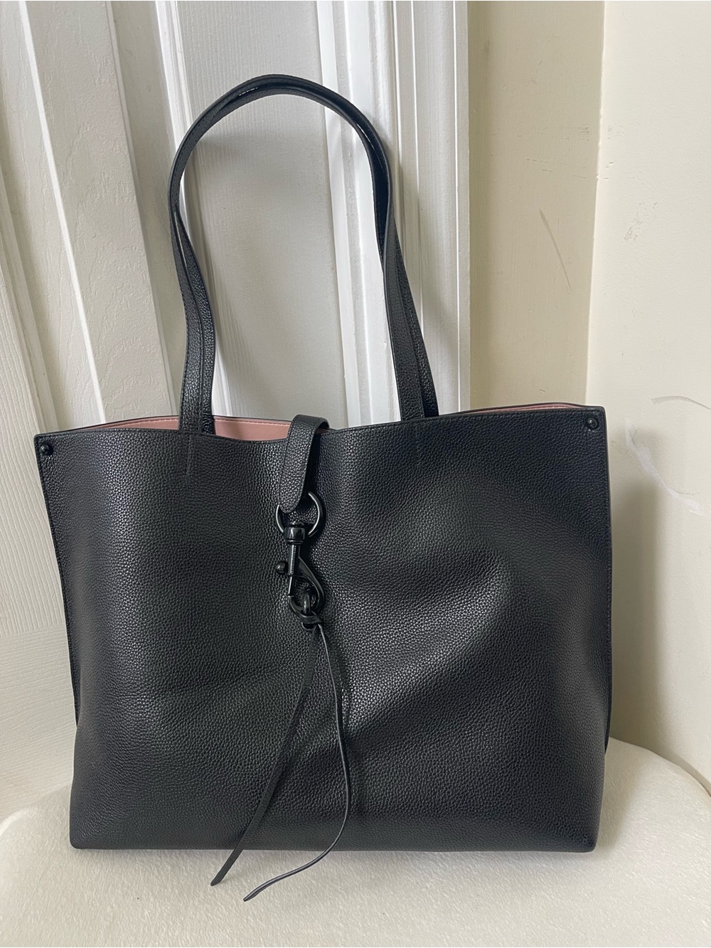 Rebecca Minkoff Megan Black Pebbled Leather Tote